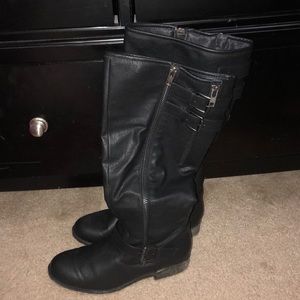 Madden Girl Tall Black Boots size 11 Wide Calf
